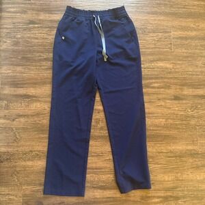 Figs Medium Tall Scrub Bottoms Straight Leg Dark Blue With Pockets